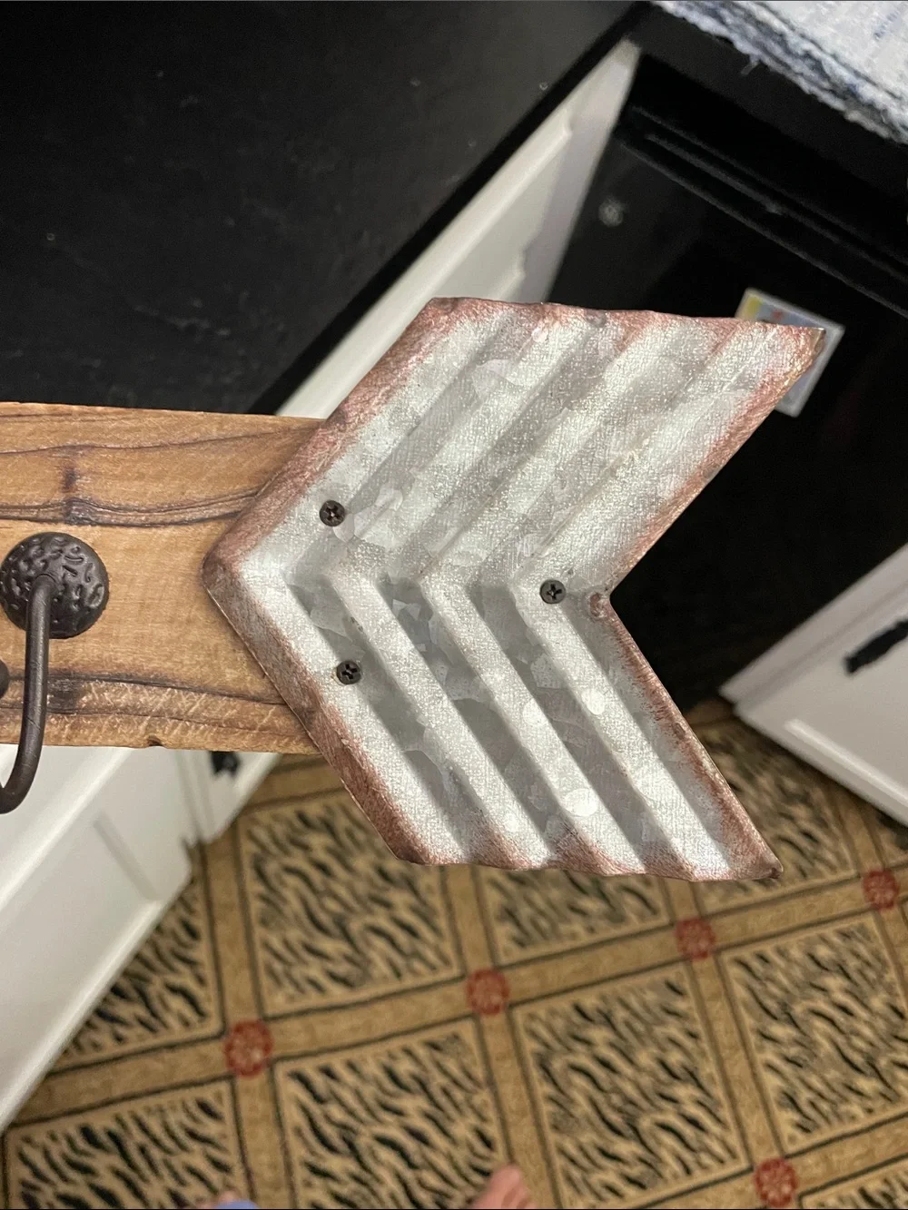 Hobby Lobby Brown Wood and Silver Arrow Hook Rack Set of 2